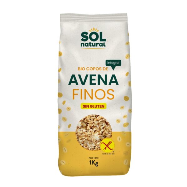 COPOS DE AVENA FINOS SIN GLUTEN BIO SOL NATURAL 1K